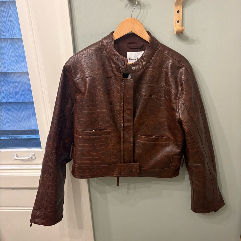 House of Sunny take a trip racer Brown Jacket